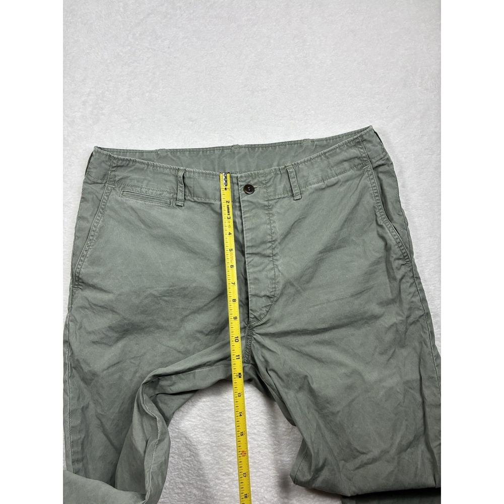 Buck Mason Men's 34 washed Green parachute poplin pants officer pants 14140 - Picture 7 of 9